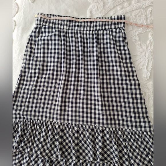 J Crew M Black White Checkered High/low Gingham Skirt - Picture 8 of 10